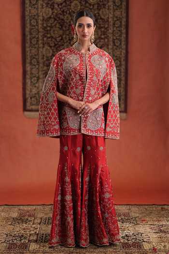 Farha Syed Embroidered Cape & Sharara Set 