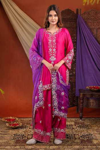 Farha Syed Embroidered Kurta Farshi Salwar Set 
