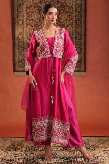 Farha Syed Embroidered Short Jacket & Pant Set 