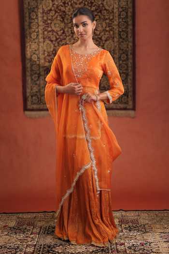 Farha Syed Embroidered Kurta Skirt Set 