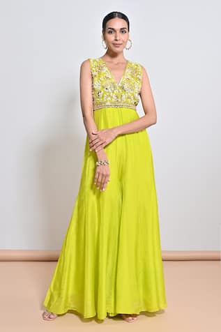 Keith Gomes Bead & Mirror Embellished Jumpsuit 