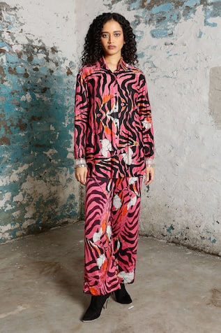 Saksham & Neharicka Raja Printed & Embroidered Pant Set 