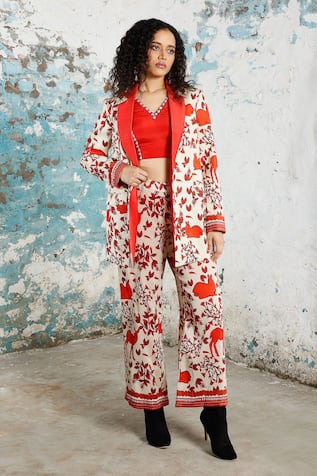 Saksham & Neharicka Xander Printed & Embroidered Co-ord Pant Set 