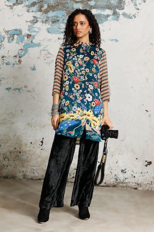 Saksham & Neharicka Crossword Printed Shirt 