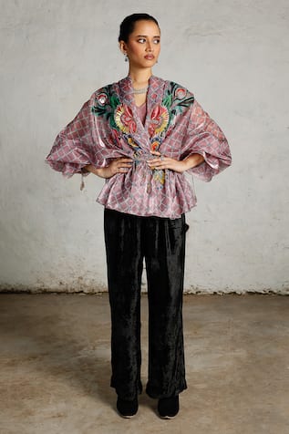 Saksham & Neharicka Volta Printed & Embroidered Kaftan Top 