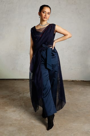Saksham & Neharicka Neel Draped Top 