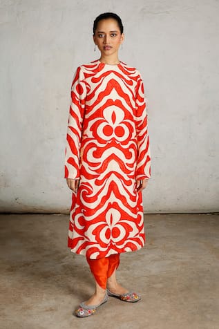 Saksham & Neharicka Pola Printed Kurta 