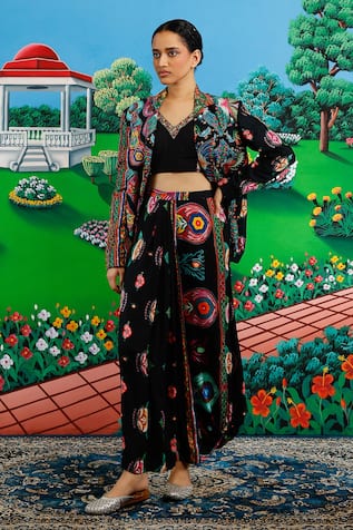 Saksham & Neharicka Priscilla Printed & Embroidered Skirt Set 