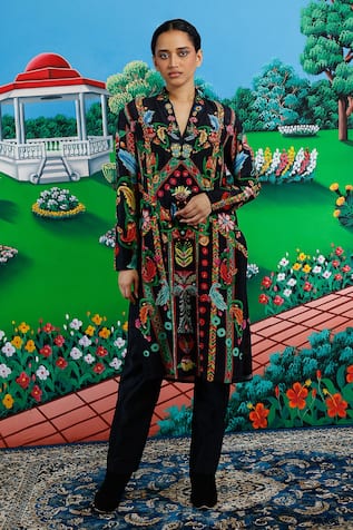 Saksham & Neharicka Cora Printed & Embroidered Kurta Pant Set 