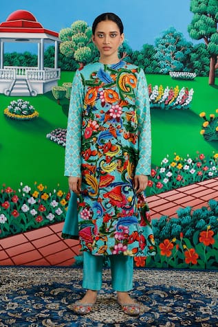 Saksham & Neharicka Mitali Printed & Embroidered Kurta Pant Set 