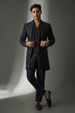 SALIL BHATIA Zari Mahal Embellished Sherwani Jacket Kurta Set 