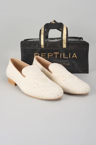 SALIL BHATIA Pan Boota Thread Embellished Loafers 