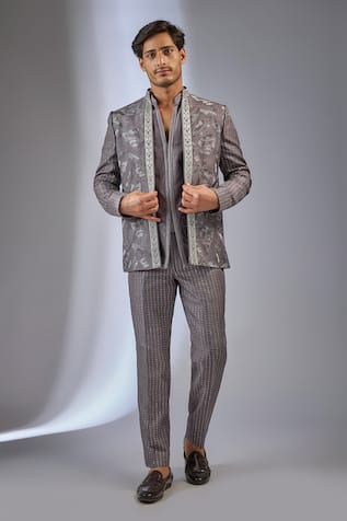 SALIL BHATIA Thread Embellished Bandhgala Set 