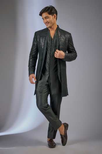 Salil Bhatia Reet Mahal Embellished Sherwani Jacket Set 