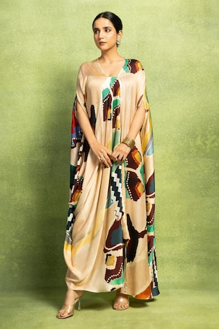 Vedika M Abstract Print Kaftan 