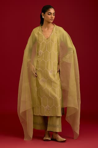 Devnaagri Dori Embroidered Kurta Set 