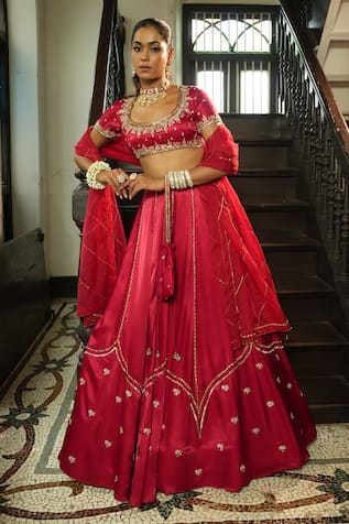 Enamour By Radha Floral Butti Embroidered Lehenga Set 