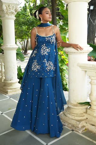 Enamour By Radha Embroidered Strappy Kurta Gharara Set 