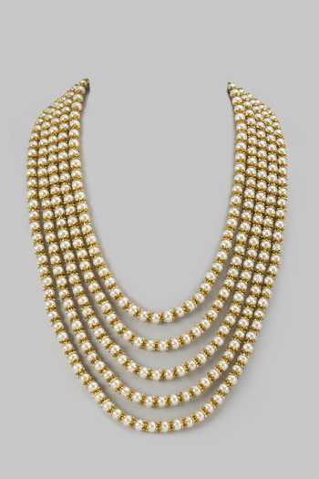 Salil Bhatia Semi-Precious Stone & Shell Pearl Layered Mala 