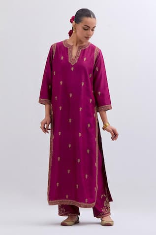 Kora Chanderi Dori Embroidered Kurta 