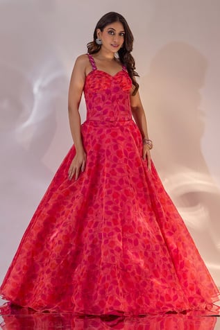 Rashika Sharma Annabelle Printed Corset & Lehenga Set 