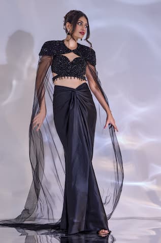 Rashika Sharma Jeevon Hand Embellished Cape & Draped Skirt Set 