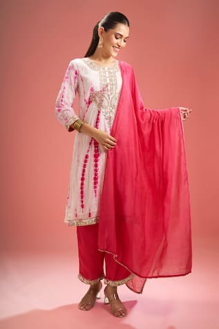 Samyukta Singhania Shibori Pattern Straight Kurta Set 