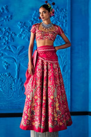 The Whole Nine Yards Say Yes Scarlett Printed Lehenga Set 