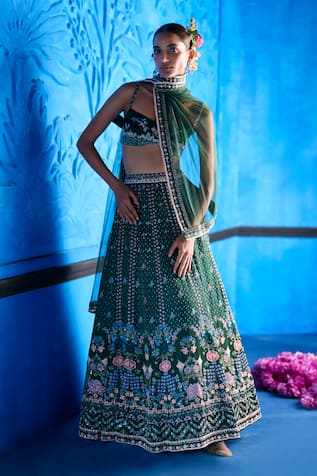 The Whole Nine Yards Her Secret Garden Printed Lehenga Set 