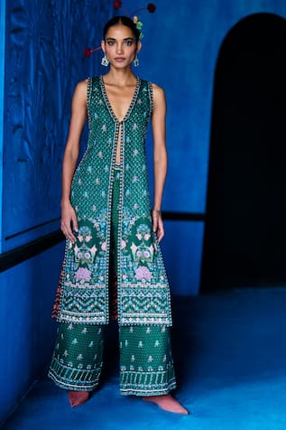 The Whole Nine Yards The Soiree Printed Jacket With Palazzo 