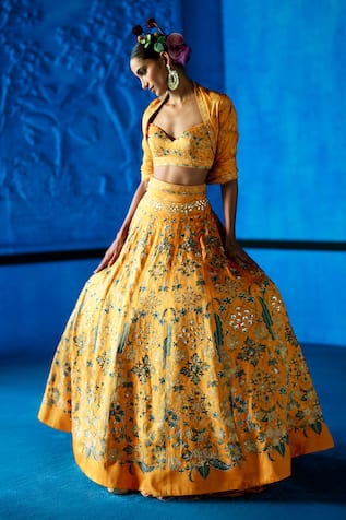 The Whole Nine Yards Golden Hour Printed Lehenga Set 