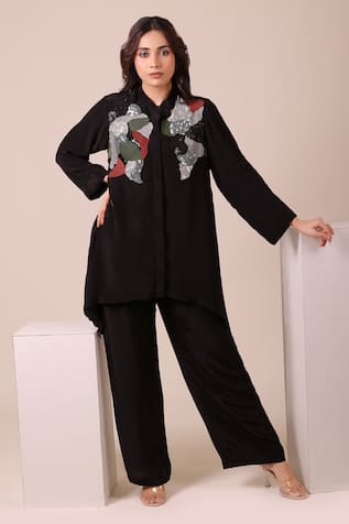 Myra Clothing Line Sequined Asymmetric Tunic & Pant Set 