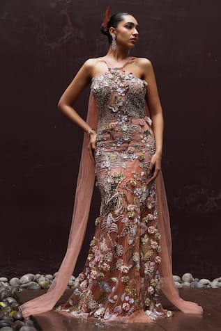 Moledro Gardenia Embroidered Gown 