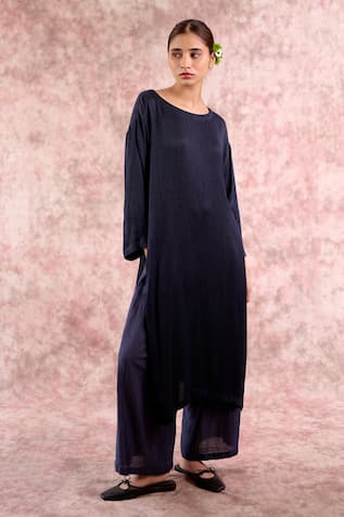 Doodlage Bemberg Muga Silk Tunic With Pant 