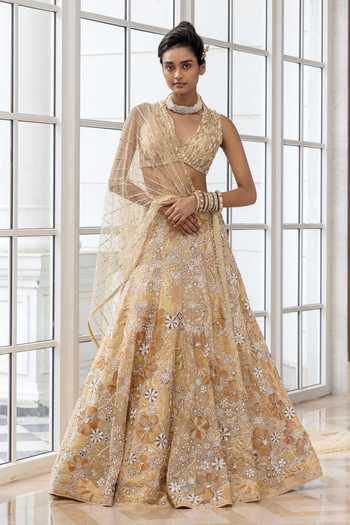 House Of Armuse Embroidered Floral Lehenga Set  