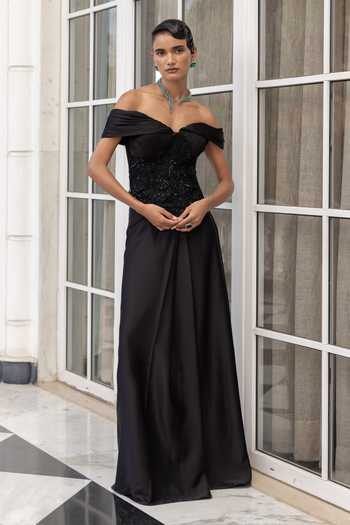 House Of Armuse Off-Shoulder Hand-Embellished Corset Gown 