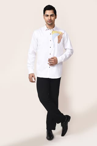 Aryavir Malhotra White Horse Embroidery Shirt 