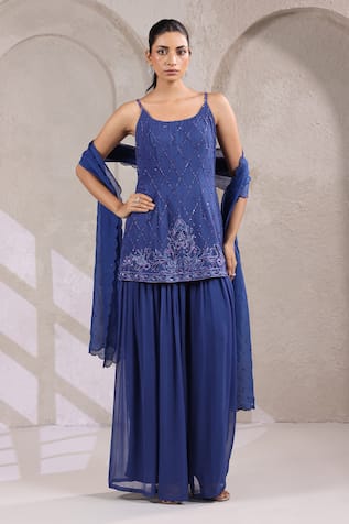 K-Anshika Sequin Work Kurta Sharara Set 