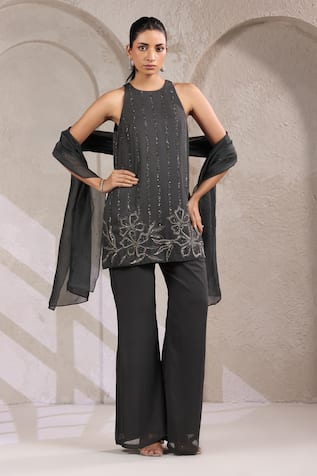 K-Anshika Embroidered Kurta Palazzo Set 