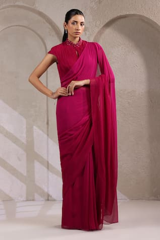 K-Anshika Ombre Saree With Pleated Blouse 