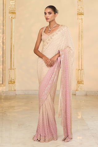 Arpita Mehta Shaded Hand Embroidered Star Saree Set 