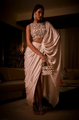 Babita Malkani Pre-Draped Saree & Embroidered Blouse 