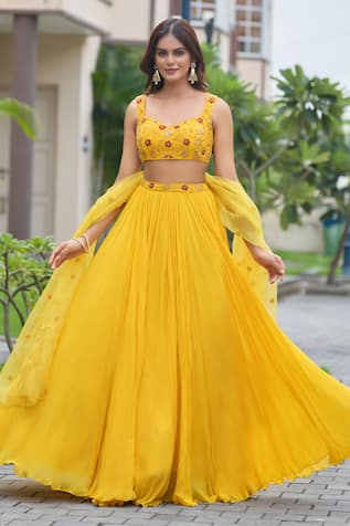 Damoiselle Marigold Embroidered Lehenga Set 