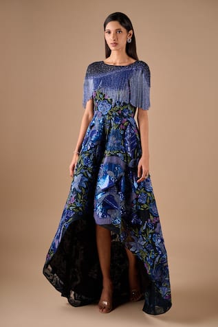 Shriya Som 3D Floral High Low Gown 