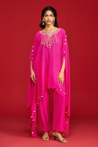 Megha Pitti Pita & Sequin Zardozi Cape Kurta & Pant Set 