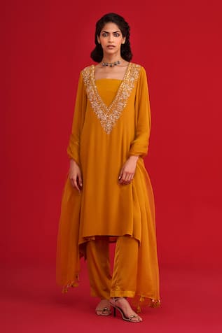 Megha Pitti Kalidar Zardozi & Sequin Embroidered Kurta Set 