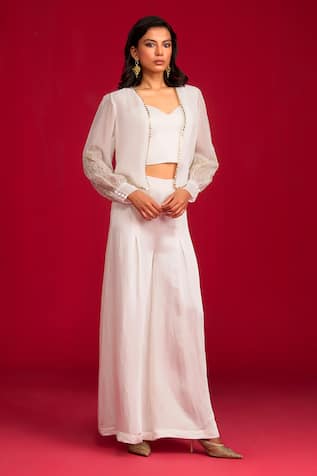 Megha Pitti Embroidered Jacket Pant Set 