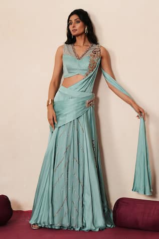 ISHA GUPTA TAYAL Rasika Pre-Draped Concept Saree With Blouse 
