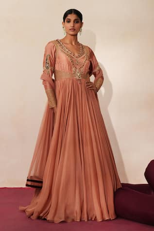 ISHA GUPTA TAYAL Chandbaali Embroidered Anarkali With Dupatta 