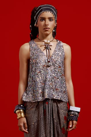 Aseem Kapoor Haya V Neck Top 